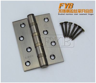 揭陽(yáng)廠(chǎng)家直銷(xiāo)4寸304不銹鋼拉絲開(kāi)槽防盜門(mén)合頁(yè) 4BB平開(kāi)門(mén)窗鉸鏈